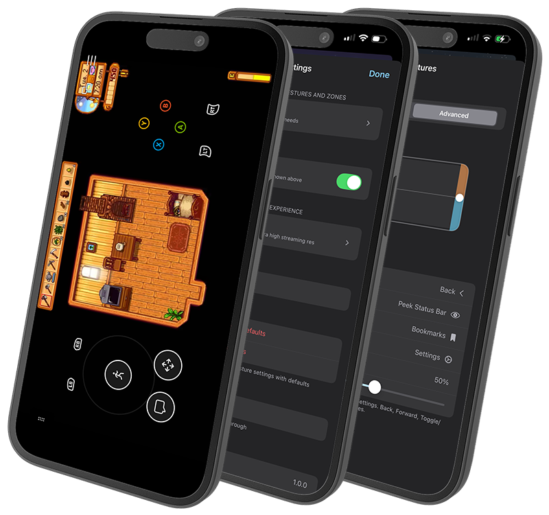 Wisp App running a game in full screen